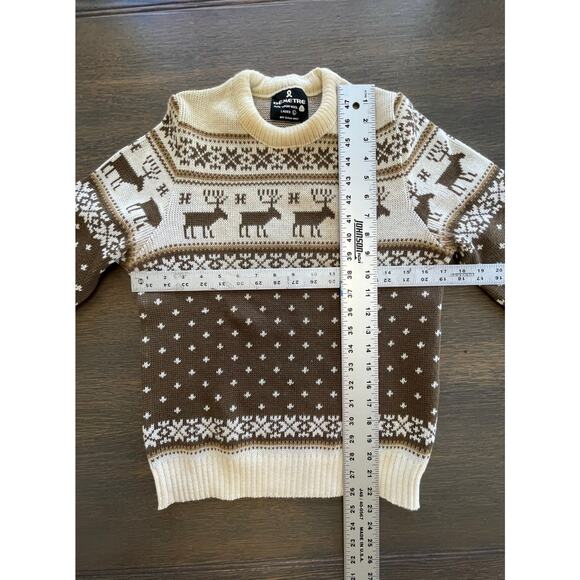 xs Vintage Demetre Pure Virgin Wool Sweater Reindeer Snowflakes Ski Sweater - Picture 12 of 16